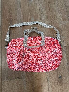 Maaji Red and White Swirl Travel Duffle Bag